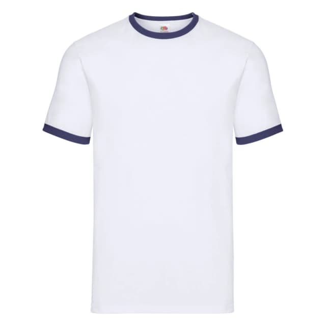 Fruit Of The Loom Fruit of the Loom Men Ringer T-Shirt in Off White Size: Small Off White S Male 5063527385130