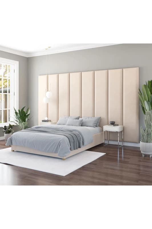 Aspire Aspire Large Upholstered Headboard Wall Panel, UK Made in Natural Natural One Size Unisex 5057632212849