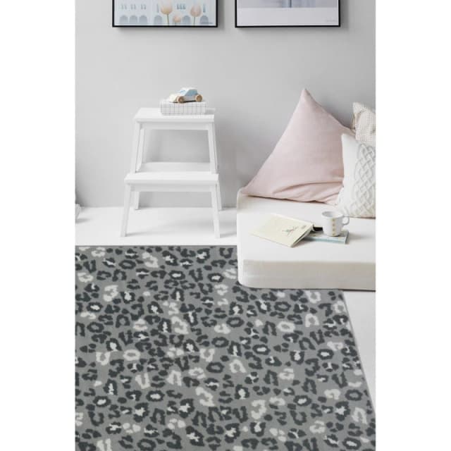 Homemaker Leopard Design Rug - Grey Grey 120x170cm