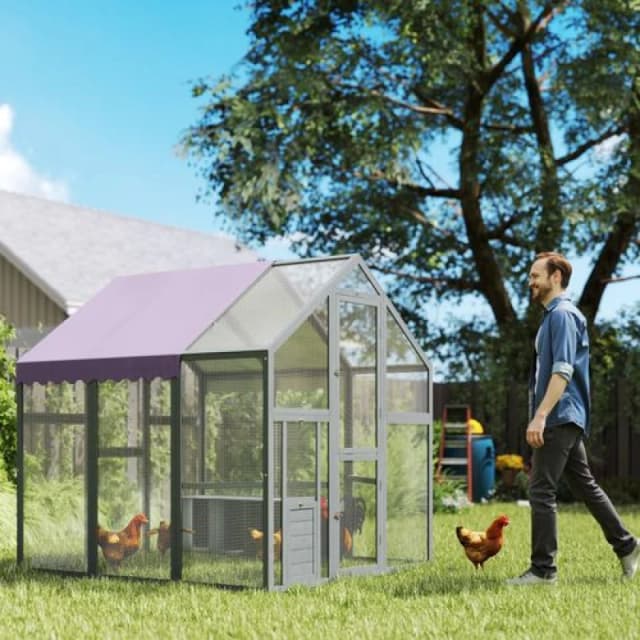 PawHut PawHut Large Walk In Chicken Run for 6-8 Poultries, 1.7 x 1.8 x 1.8 m