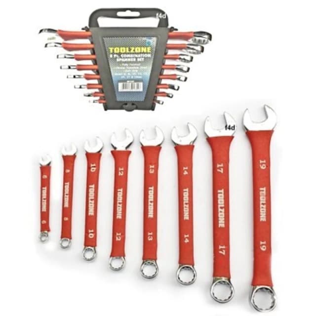 Toolzone 8 Piece Softgrip CRV Combination Spanners KDPSP127