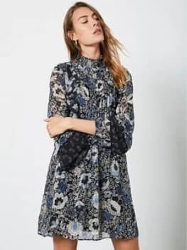 Mint Velvet Mint Velvet Madeline Print Mixed Print Detail Mini Dress