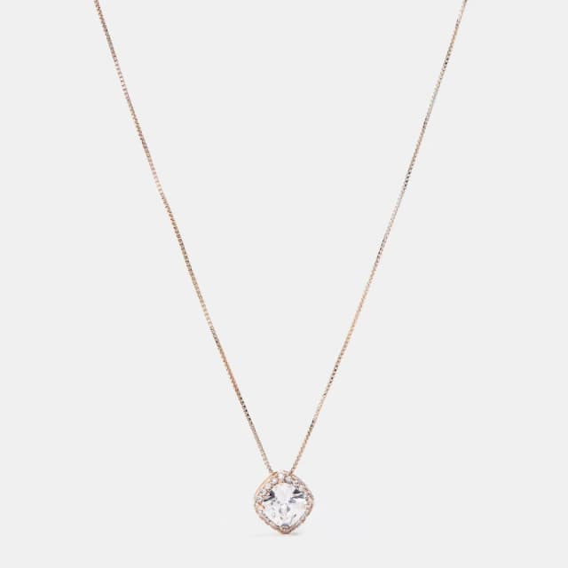 Mason Knight Yager Single Square Cubic Stone Pendant Rose Gold female One Size