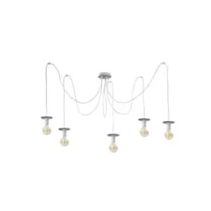 Saturn Cluster Pendant Ceiling Light Grey, 5x E27