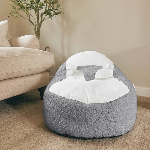 rucomfy Beanbags rucomfy Snug Gaga Baby Bean Bag - Soft & Supportive Newborn Seat in Grey Grey Unisex