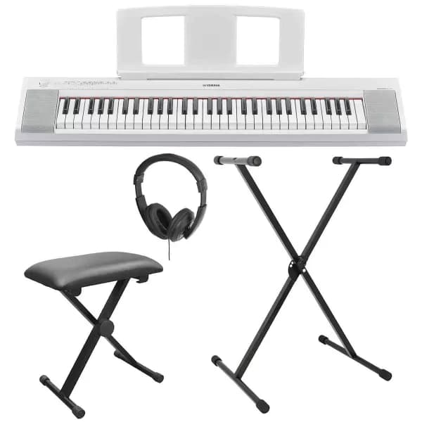 Yamaha Np15 Portable Keyboard Bundle - White