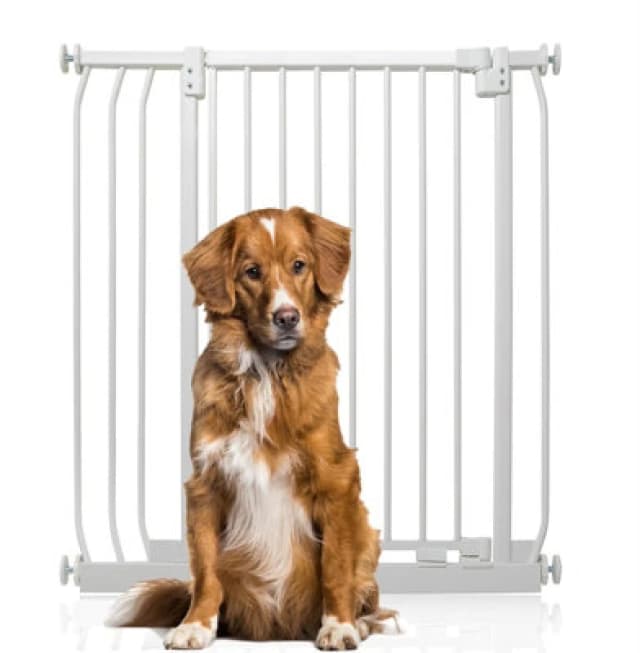 Bettacare Extra Tall Elite Dog Gate, 80Cm - 89Cm, Matt White, Extra Tall 96.8Cm In Height, Pressure Fit Pet Gate
