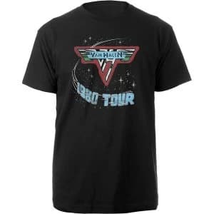 Van Halen - 1980 Tour Logo Unisex Large T-Shirt - Black