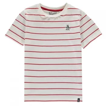 Original Penguin Breton Stripe T-Shirt - Lipstick Red