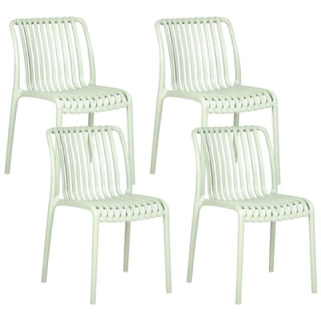 Beliani Set Of 4 Garden Chairs Ariccia Light Green