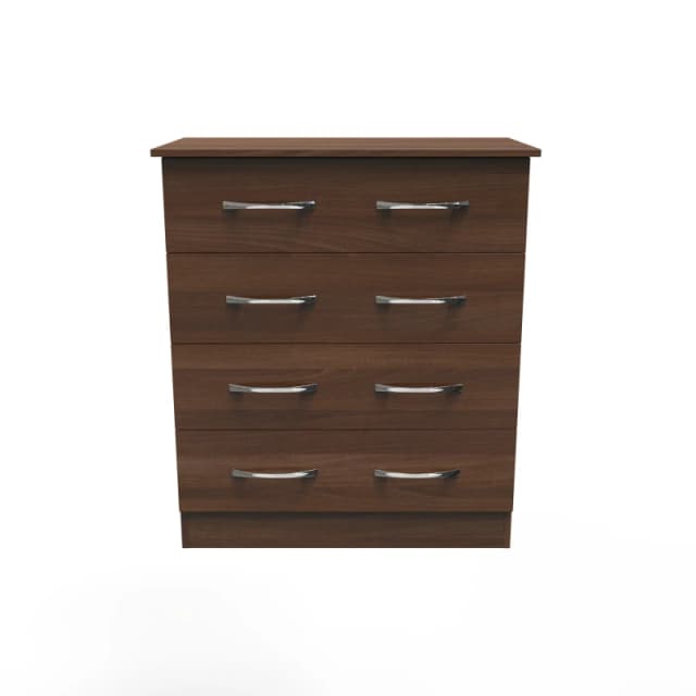 Ready Assembled 2 U Hampshire 4 Drawer Chest (Ready Assembled) in Walnut Walnut Unisex