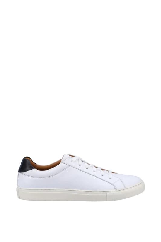 Hush Puppies Mens Colton Leather Lace Up Trainers Shoes - UK 12 White male GDE2435WHT12