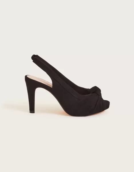 Suede Peep Toe Heels