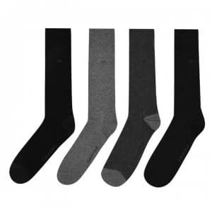 Calvin Klein 4 Pack Plain Heel and Toe - Jet Black