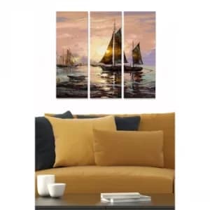 MDF1063275 Multicolor Decorative MDF Painting (3 Pieces)