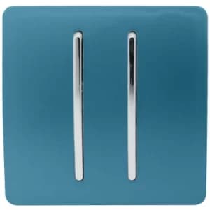 Trendi Switch 2 Gang 2 Way 10Amp Light Switch in Ocean Blue