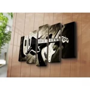 5PATK-36 Multicolor Decorative Canvas Painting (5 Pieces)