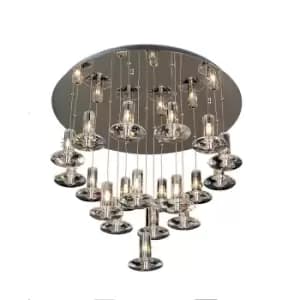 Troy Pendant Round 19 Light G4 Polished Chrome/Crystal, NOT LED/CFL Compatible