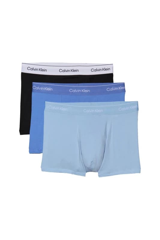 Calvin Klein Mens Relaxed Trunk 3Pk Black/Glacier/Blue Bell Size: XL Multicolor Male XL