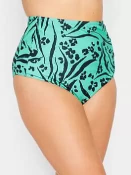 Yours Abstract Animal Bikini Brief, Green, Size 18, Women