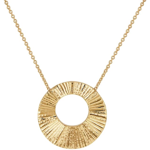 Be You 9ct Gold Sunray Disc Necklace Yellow Gold female 20in