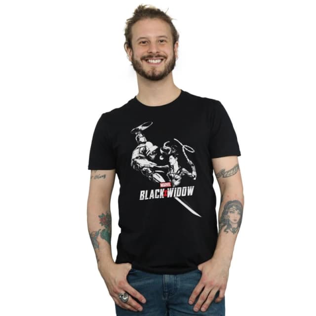 Marvel Marvel Men Black Widow Movie Taskmaster Battle T-Shirt Size: Small Black S Male 5059400770407