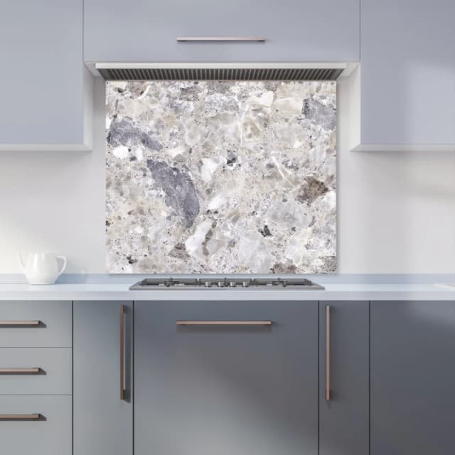 Warren Reed - Designer Silver Quartz Effect Kitchen Splashback in Grey Size: 600mm x 750mm Grey Unisex 600mm x 750mm