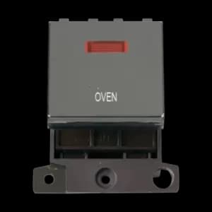 Click Scolmore MiniGrid 20A Double-Pole Ingot & Neon Oven Switch Black Nickel - MD023BN-OV