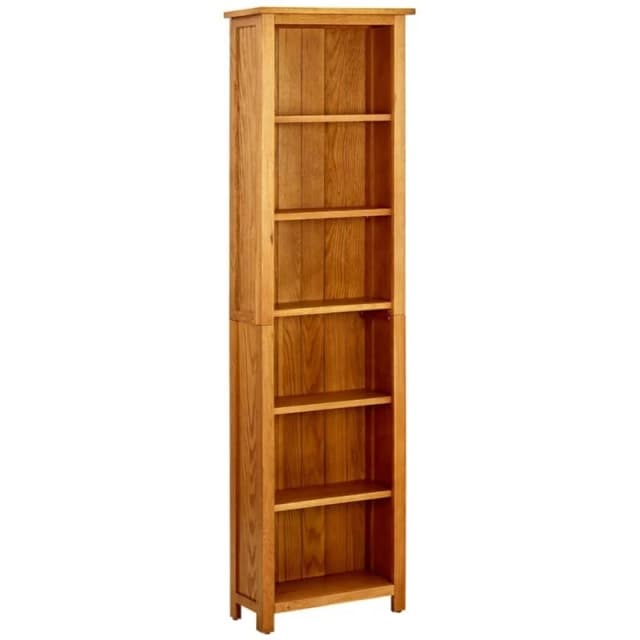 VIDAXL 6-Tier Bookcase 52x22x180cm Solid Oak Wood Vidaxl 8720286543054