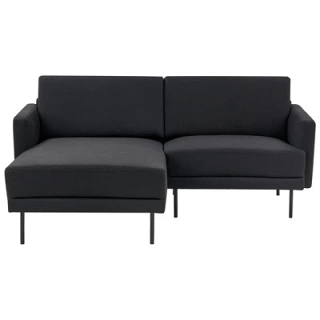 Beliani Corner Sofa 2 Seater Breda Fabric Black Right Hand