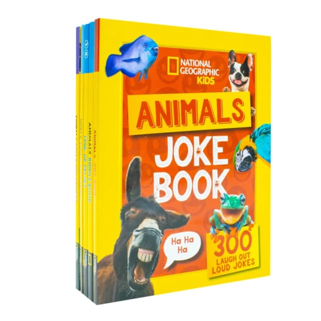 National Geographic Kids A Fun-Filled Family Game Animals 5 Books Collection Set Animals Riddle Book, Animals Joke Book National Geographic Kids Books