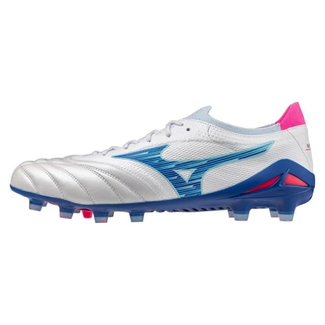 Mizuno Morelia Neo IV Elite Adults Firm Ground Football Boots White/Turq/Pink male 10 (45)