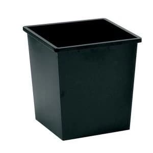 5 Star Facilities 27 Litre Waste Bin Square Metal Scratch Resistant Black