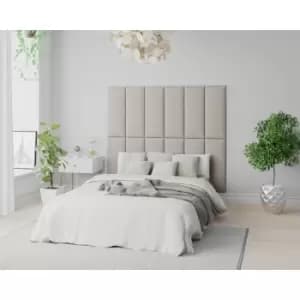 EasyMount Wall Mounted Upholstered Panels, Modular diy Headboard in Eire Linen Fabric, Off White (Pack of 2) - Aspire