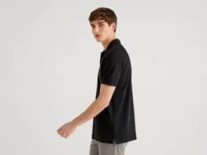 Benetton, Regular Fit Black Polo, taglia M, Black, Men