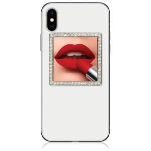 iDecoz Silver Square Phone Mirror with Crystals