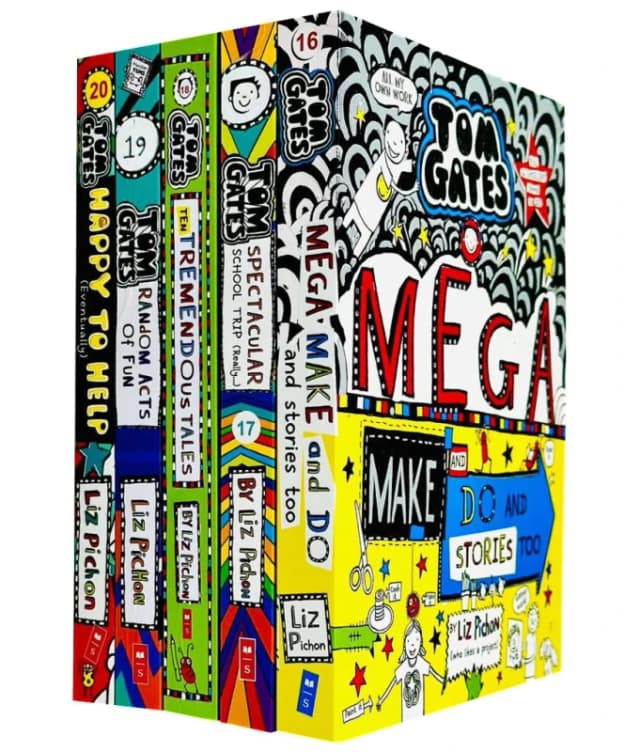 Tom Gates Series 16-20 5 Book Set Liz Pichon Includes Mega Make And Do And Stories Too Tom Gates Books