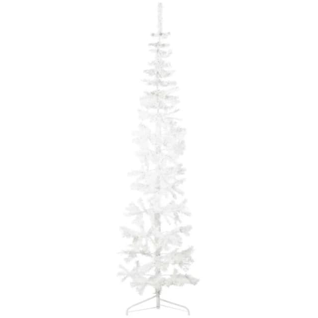 VIDAXL Slim Artificial Half Christmas Tree with Stand White 210cm Vidaxl 8720287000709