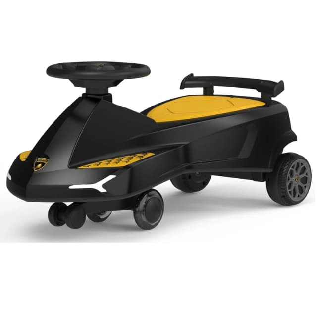 Rexco Lamborghini Swing Car Ride On Swivel Scooter in Black Unisex