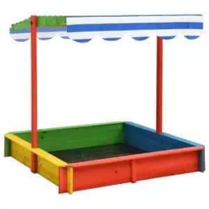 VidaXL Sandbox with Adjustable Roof Fir Wood Multicolour UV50