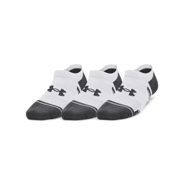 Under Armour white & grey kids no show socks 3 pack White & grey UK 13-4