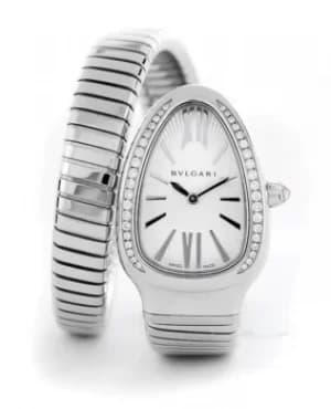 Bvlgari Serpenti 35mm Diamond Steel Womens Watch 101816