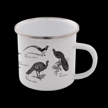 Birds Enamel Mug - White