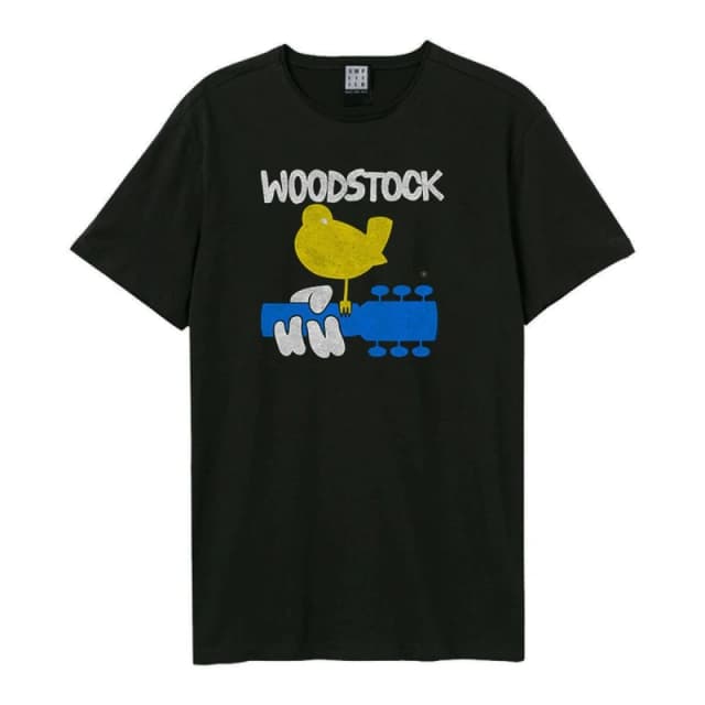 Amplified Amplified Men Peace and Love Woodstock T-Shirt in Black Size: X-Small Black XS Male 5063806740858