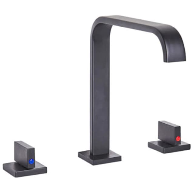 Beliani Basin Mixer Tap Kagera Brass Black