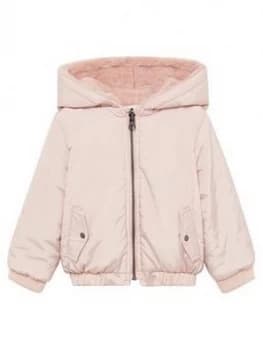 Mango Baby Girls Hooded Jacket - Light Pink