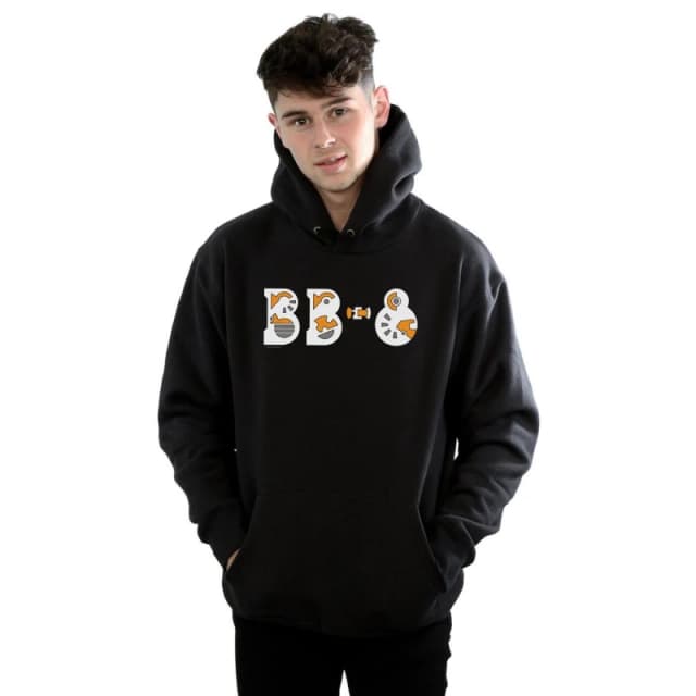 Star Wars Star Wars Men The Rise Of Skywalker BB-8 Text Logo Hoodie in Black Size: Small Black S Male 5059400572933