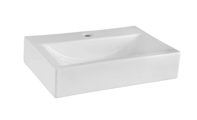 Balterley Rectangular 1 Tap Hole Countertop Vessel without Overflow 460mm White