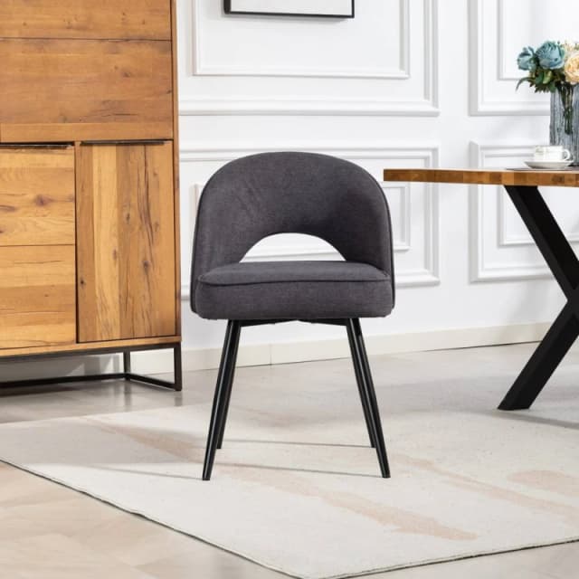 Artemis Home Ashley Fabric Dining Chairs - Set of 2 in Charcoal Size: 2 Pack Charcoal Unisex 2 Pack