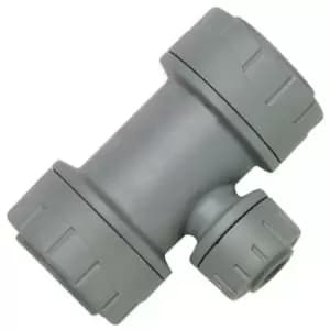 Polypipe - PolyPlumb PB1115 15mm x 15mm x 10mm Reduced Branch Tee - Grey 5 Pack